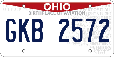 OH license plate GKB2572