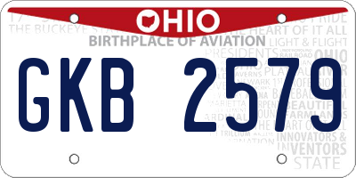 OH license plate GKB2579