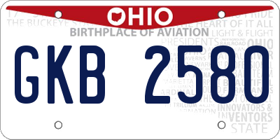 OH license plate GKB2580