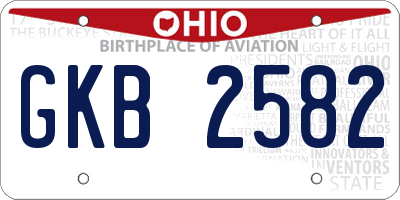 OH license plate GKB2582