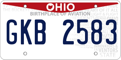 OH license plate GKB2583