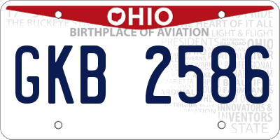 OH license plate GKB2586
