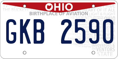 OH license plate GKB2590