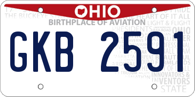 OH license plate GKB2591