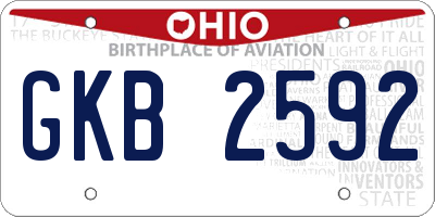 OH license plate GKB2592