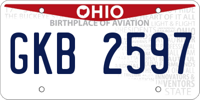 OH license plate GKB2597