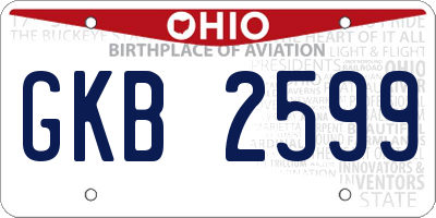 OH license plate GKB2599