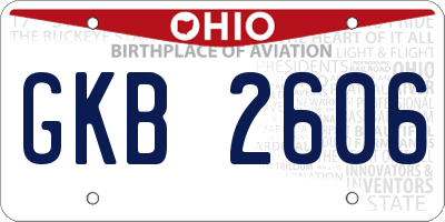 OH license plate GKB2606