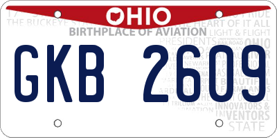 OH license plate GKB2609