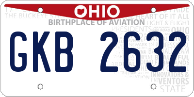 OH license plate GKB2632