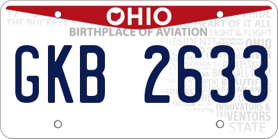 OH license plate GKB2633