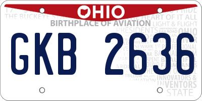 OH license plate GKB2636