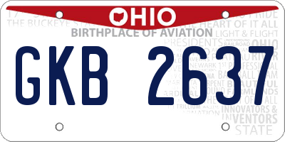 OH license plate GKB2637