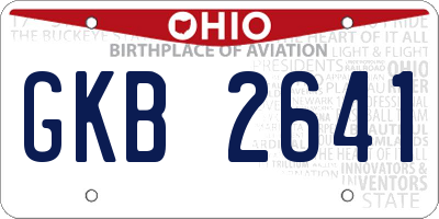 OH license plate GKB2641