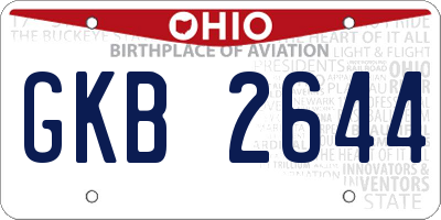OH license plate GKB2644