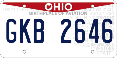 OH license plate GKB2646