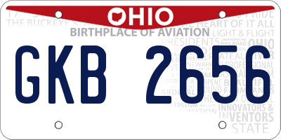 OH license plate GKB2656