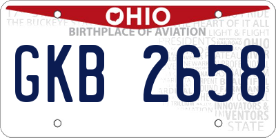 OH license plate GKB2658