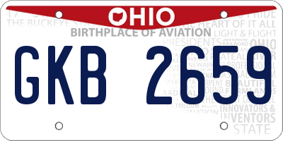 OH license plate GKB2659
