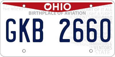 OH license plate GKB2660