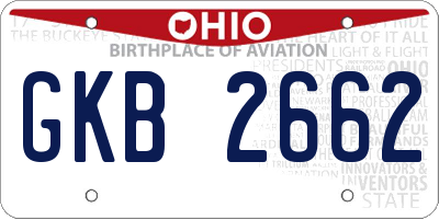 OH license plate GKB2662