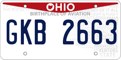 OH license plate GKB2663