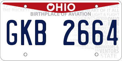 OH license plate GKB2664