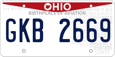 OH license plate GKB2669