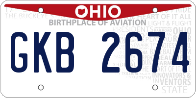 OH license plate GKB2674