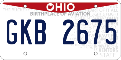 OH license plate GKB2675