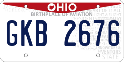 OH license plate GKB2676