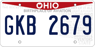 OH license plate GKB2679