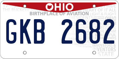 OH license plate GKB2682