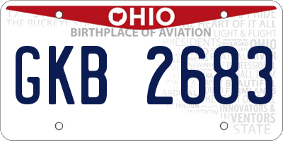 OH license plate GKB2683