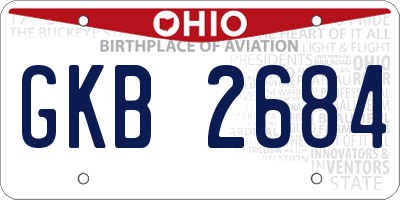 OH license plate GKB2684