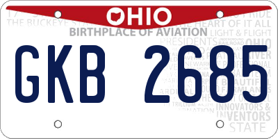 OH license plate GKB2685