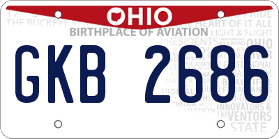 OH license plate GKB2686