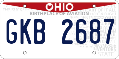 OH license plate GKB2687
