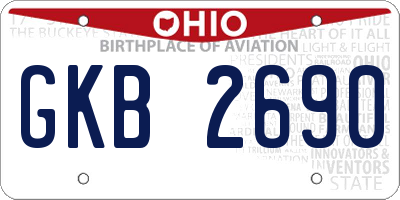 OH license plate GKB2690