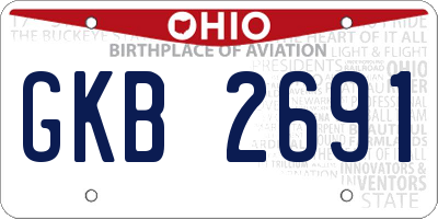 OH license plate GKB2691