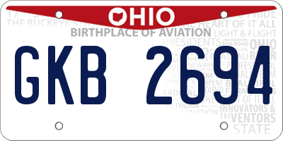 OH license plate GKB2694