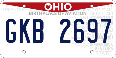 OH license plate GKB2697
