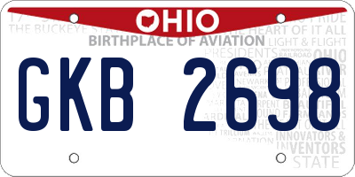 OH license plate GKB2698
