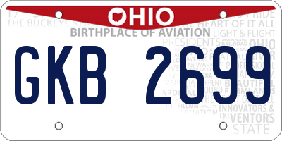 OH license plate GKB2699