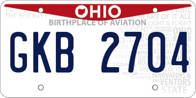 OH license plate GKB2704
