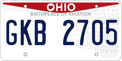 OH license plate GKB2705