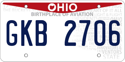 OH license plate GKB2706