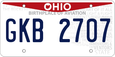 OH license plate GKB2707