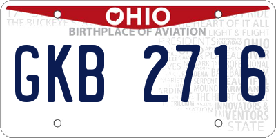 OH license plate GKB2716