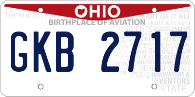 OH license plate GKB2717